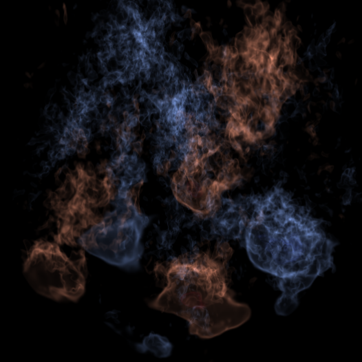 a volume rendering of convection in an X-ray burst simulation